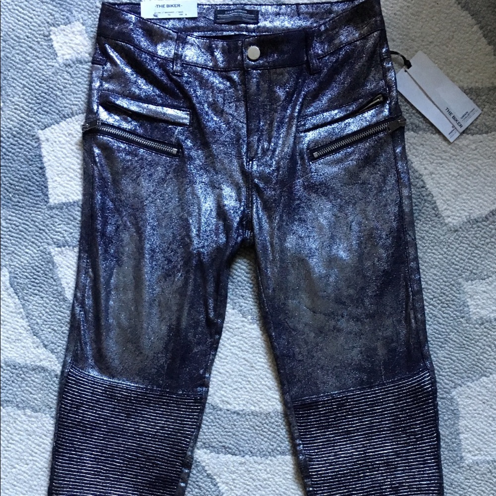 ZARA WOMAN Metallic Biker Legging
